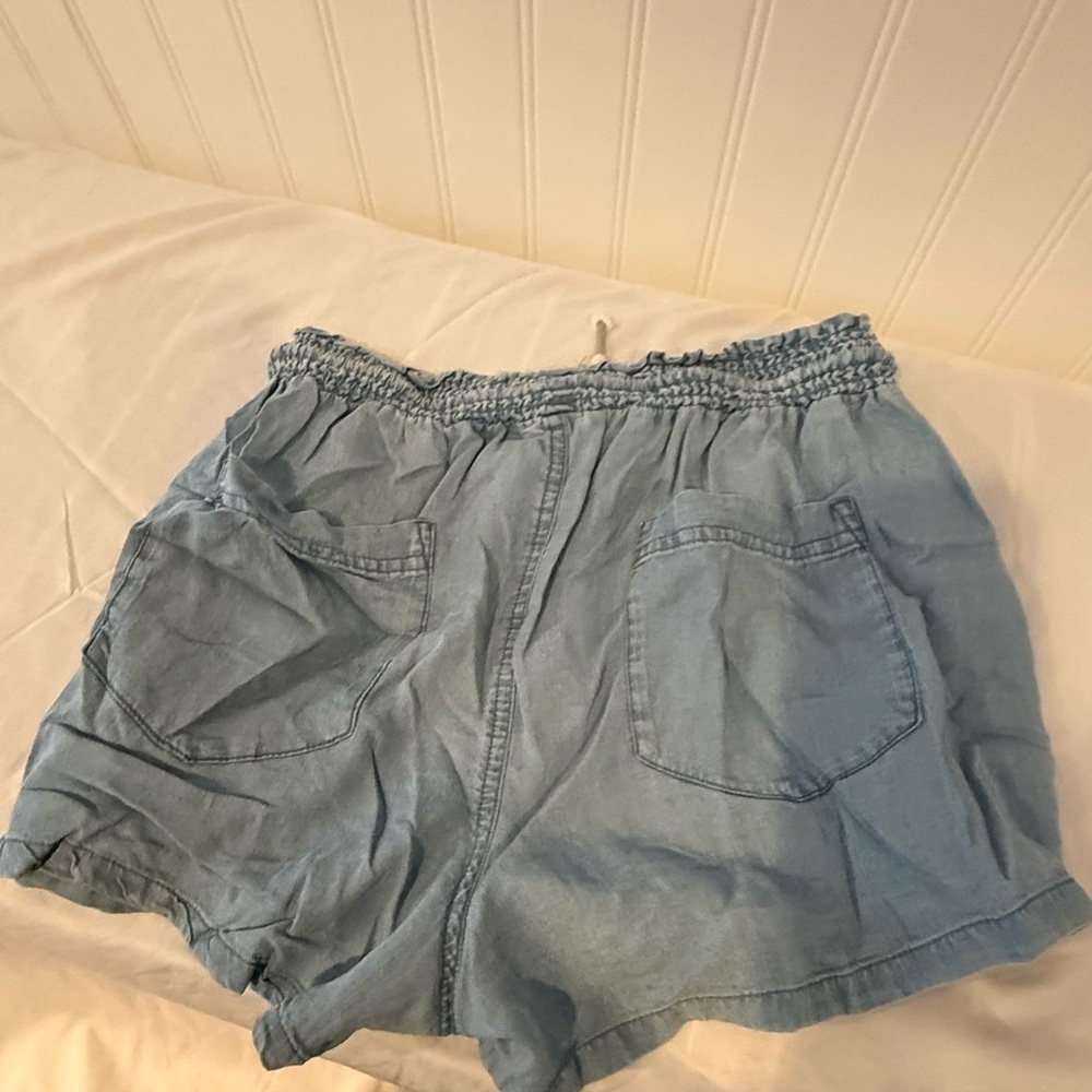 Light Blue Ruffled shorts - Picture 2 of 3